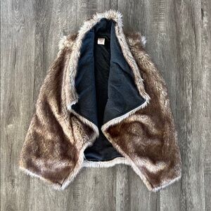 Mossimo Supply Co. Faux Fur Brown Vest with Hood